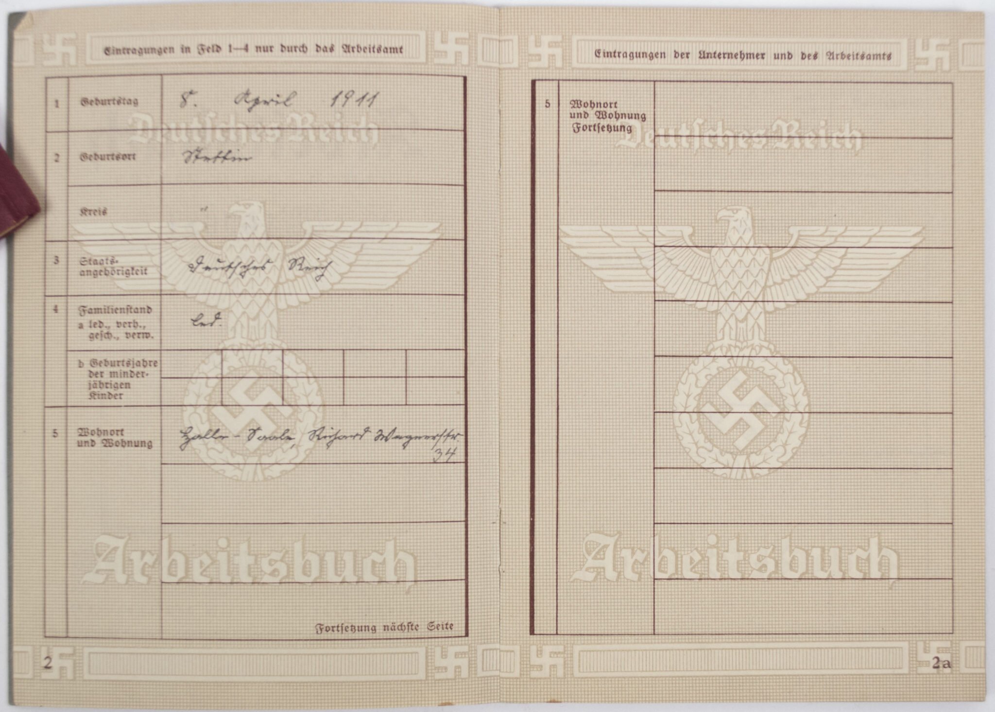 Arbeitsbuch second type Arbeitsamt Halle (with Siebel Flugzeugwerke stamp) — image 4