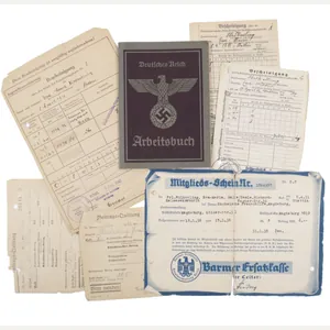 Arbeitsbuch second type Arbeitsamt Halle (with Siebel Flugzeugwerke stamp)