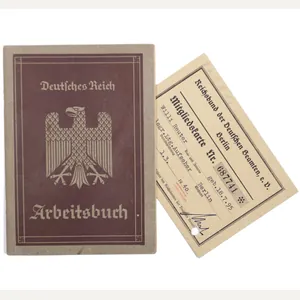 Arbeitsbuch 1e Type + Reichsbund der Deutschen Beamten Mitgliedskarte