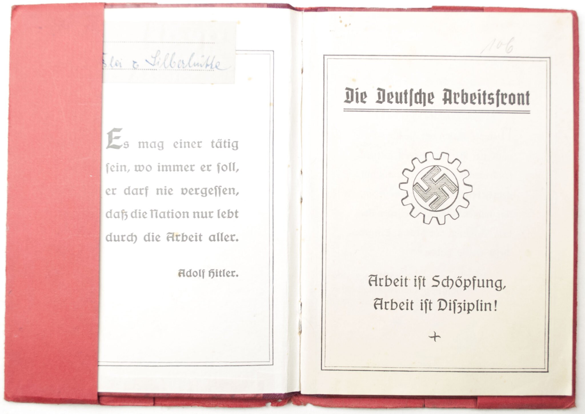 Deutsche Arbeitsfront (DAF) Mitgliedsbuch rare variation with cover + photo's — image 4