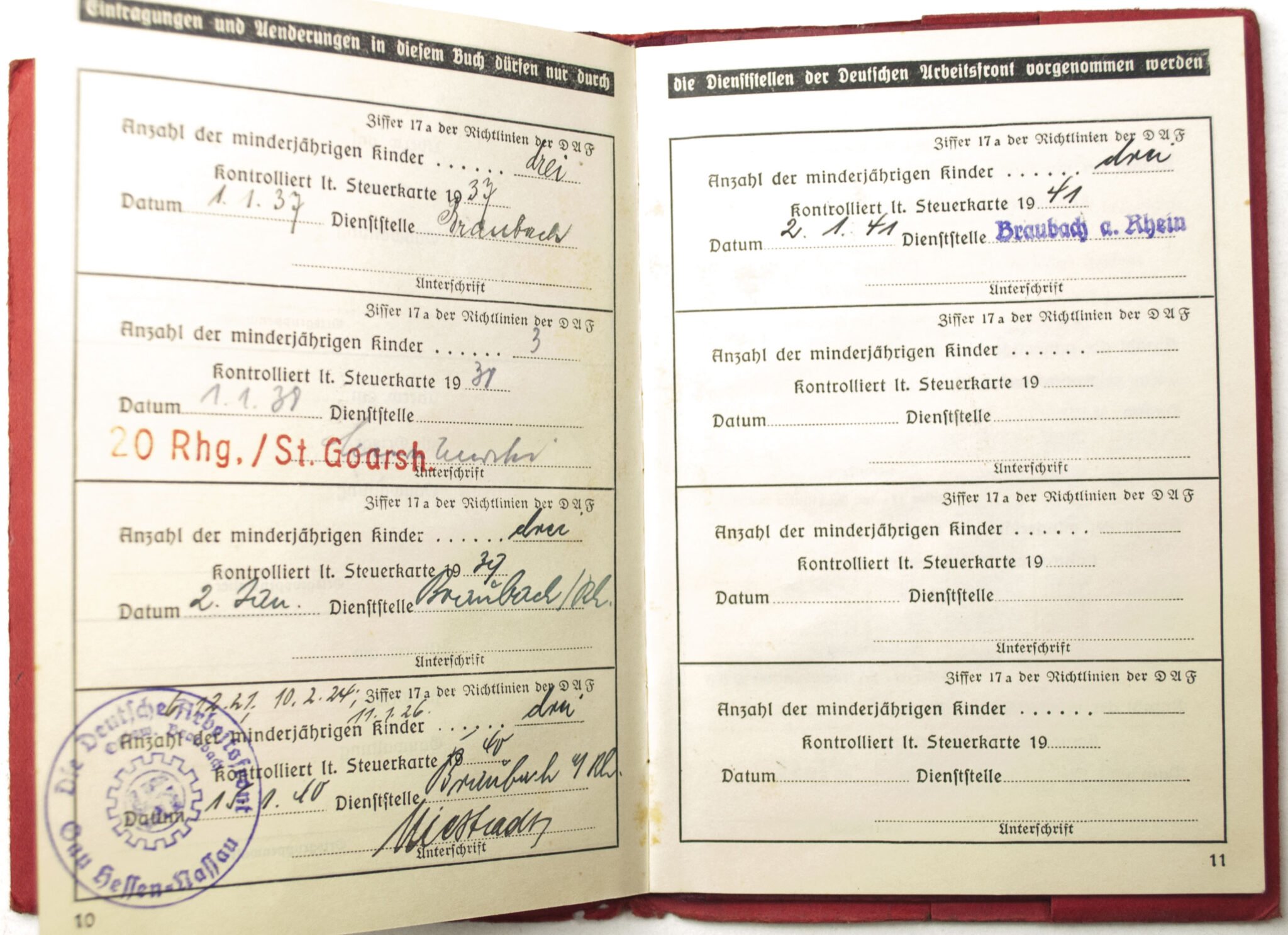 Deutsche Arbeitsfront (DAF) Mitgliedsbuch rare variation with cover + photo's — image 7