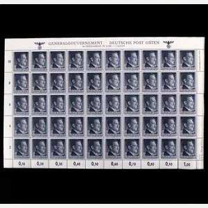 (Stamp) Generalgouvernement – Deutsche Post Osten – Full Sheet of …