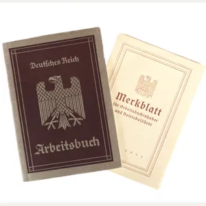 Arbeitsbuch Arbeitsamt Stuttgart + Merkblatt (1935)