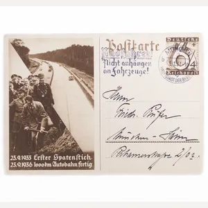 (Postcard) Erster Spatenstich 1000 km Autobahn