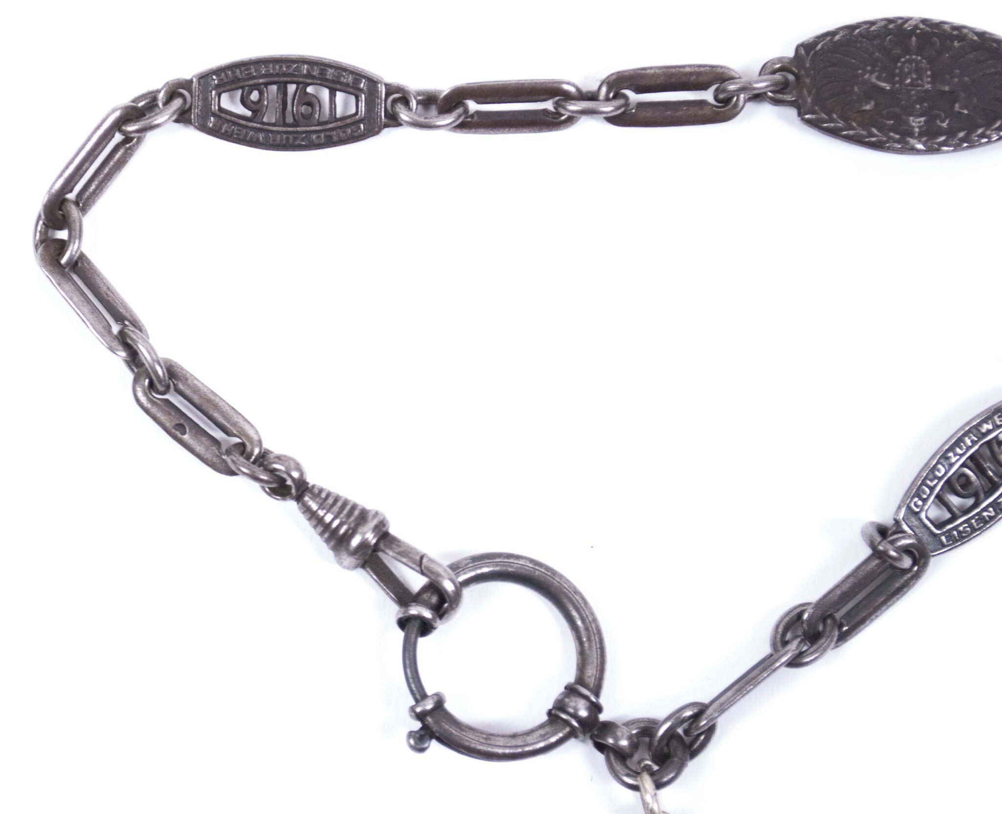 WWI 'Gold gab ich für Eisen' watch-chain and medal — image 3