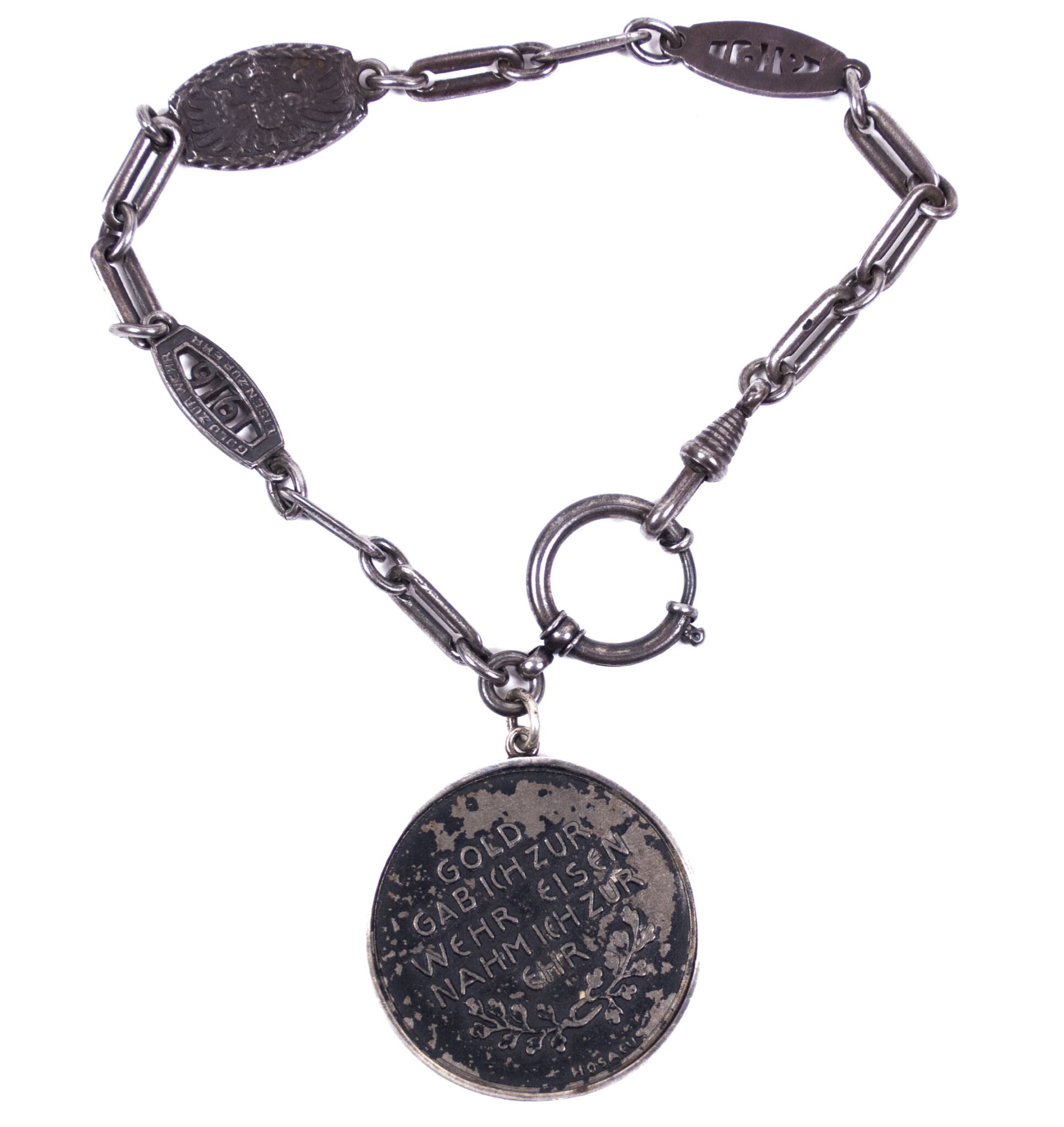 WWI 'Gold gab ich für Eisen' watch-chain and medal — image 6