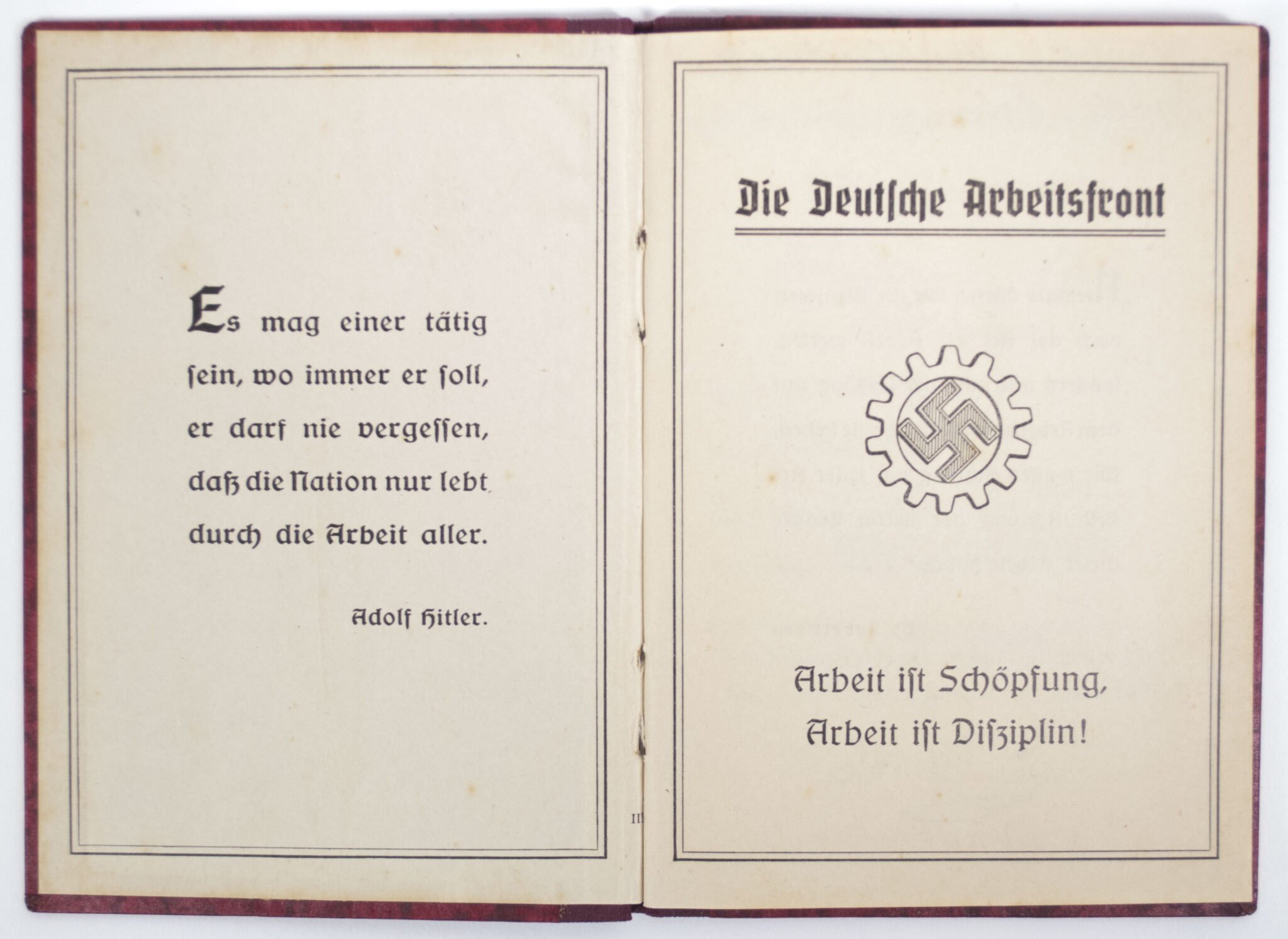 (DAF) Die Deutsche Arbeitsfront Mitgliedsbuch (1940) — image 2