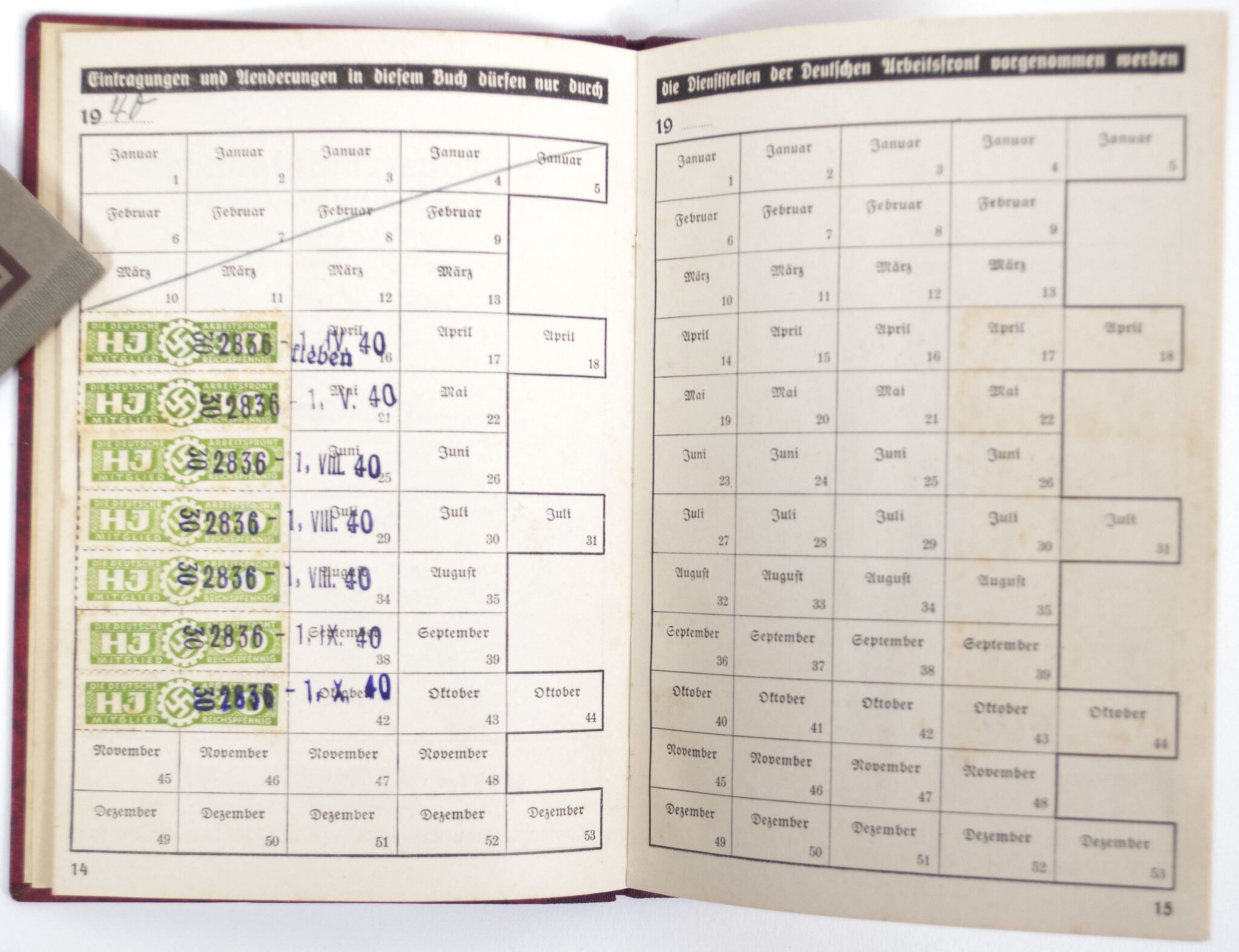 (DAF) Die Deutsche Arbeitsfront Mitgliedsbuch (1940) — image 5