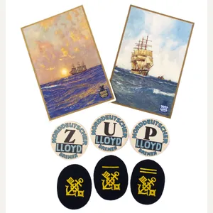 Norddeutscher Lloyd 3 arm badges, 2 Menucards and 3 paper …