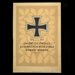 WWII German NSDAP Wochenspruch (propaganda miniposter) – Iron Cross