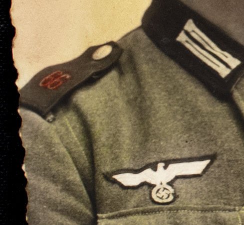 TWO colored postcard sized portraits of a solder from Artillerie Regiment 66 — image 4