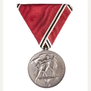 Anschlussmedaille an 'Dreiecksband' / Austria Annexation medal Austrian mount (very …