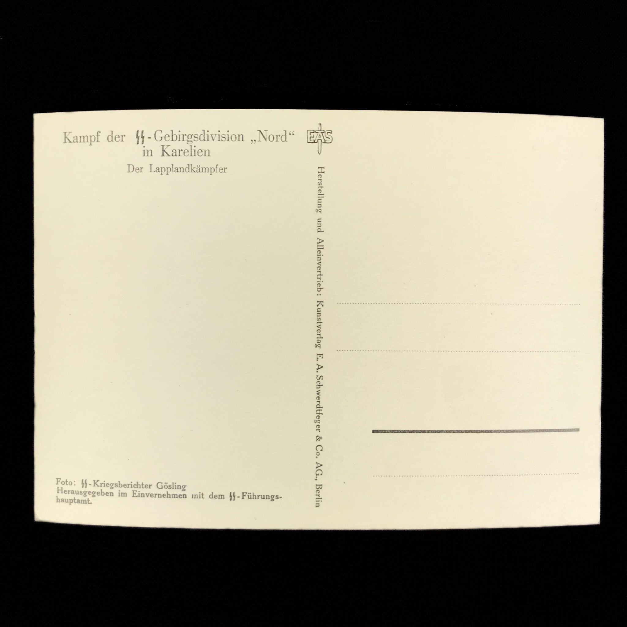 (Postcard) Waffen-SS – Kampf der SS-Gebirgsdivision 'Nord' in Karelien – Der Lapplandkämpfer — image 5