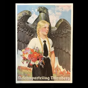 (Postcard) Reichsparteitag Nürnberg with BDM girl (Rare!)