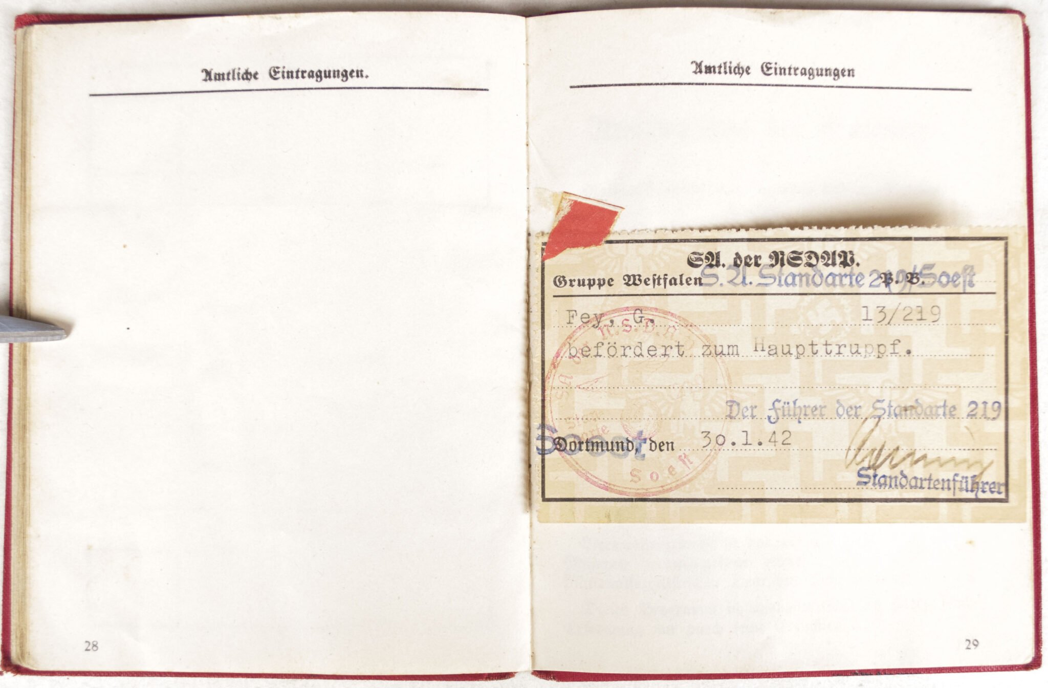 NSDAP Mitgliedsbuch (Memberbooklet) With early style eagle (1934) — image 12