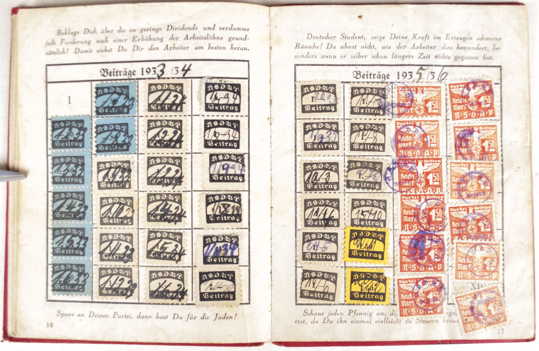 NSDAP Mitgliedsbuch (Memberbooklet) With early style eagle (1934) — image 5