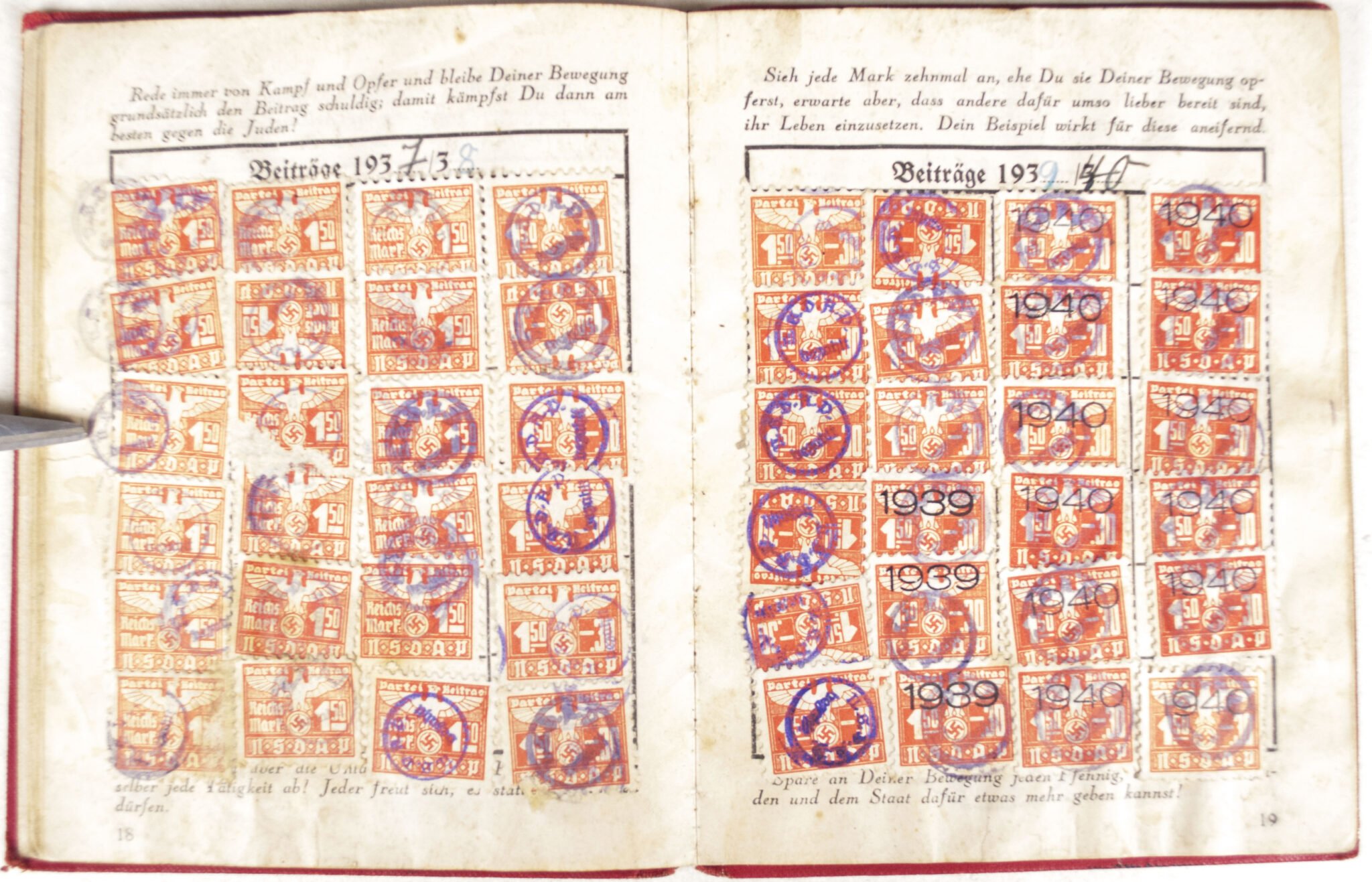 NSDAP Mitgliedsbuch (Memberbooklet) With early style eagle (1934) — image 6