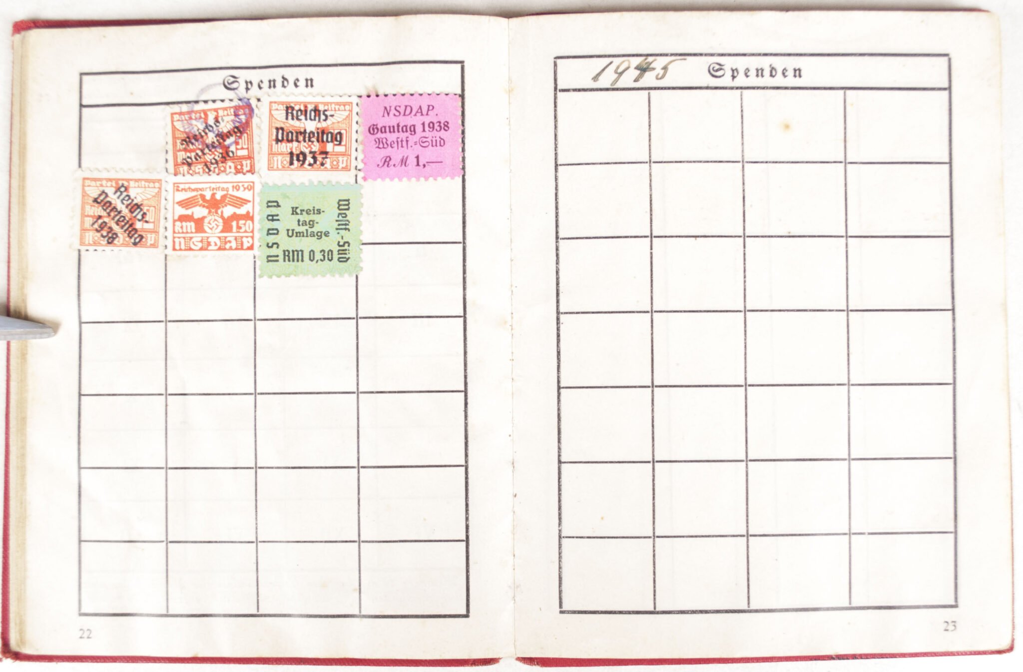 NSDAP Mitgliedsbuch (Memberbooklet) With early style eagle (1934) — image 8