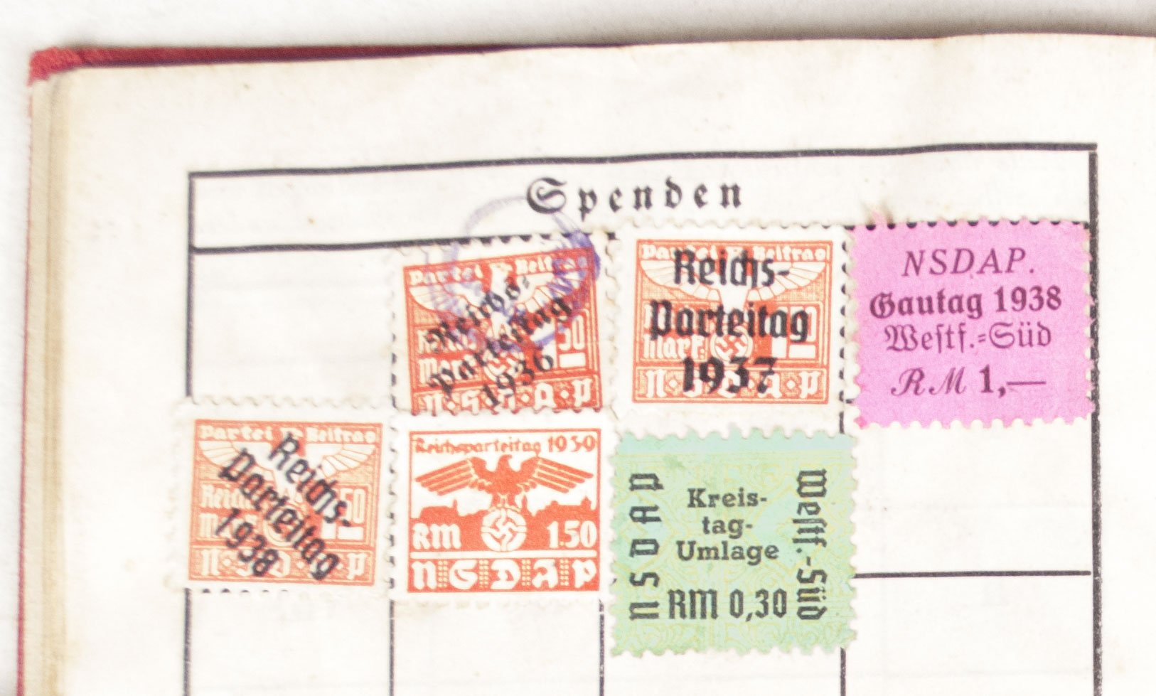 NSDAP Mitgliedsbuch (Memberbooklet) With early style eagle (1934) — image 9