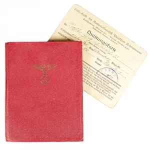 NSDAP Mitgliedsbuch (Memberbooklet) + Quittungskarte (1936)