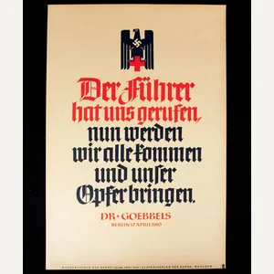 WWII German NSDAP Wochenspruch (propaganda miniposter) – Rotes Kreuz (DRK)