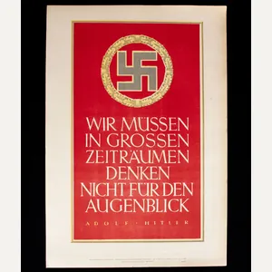 WWII German NSDAP Wochenspruch (propaganda miniposter) – 'Grossen Zeiträumen'