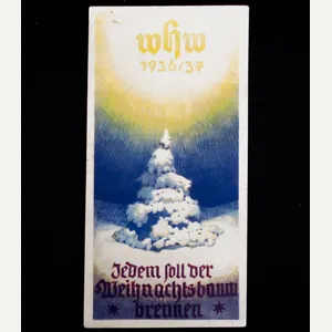WHW Winterhilfswerk Türplakette 'Jedem soll der Weihnachtsbaum brennen' (1936/37)