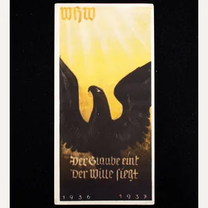 WHW Winterhilfswerk Türplakette 'Der Glaube eint, der Wille Siegt' (1936/37)