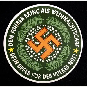 WHW Winterhilfswerk Strassensammlung Türplakette 'Dem Führer bring als Weihnachtsgabe dein …