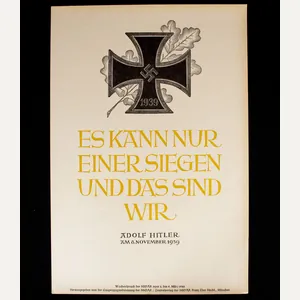 WWII German NSDAP Wochenspruch (propaganda miniposter) – Iron Cross 1940