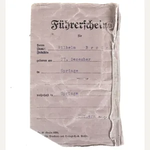 German Fuhrerschein (Drivers Licence) with passphoto from 1934