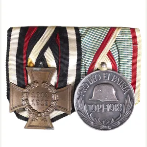 WWI Medalbar NichtKämpfer + Pro deo Et patria medals (Maker …