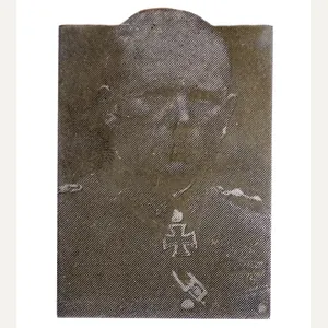 Original newspaper photo 'Druckplatte' (printing plate) of Heinz Guderian