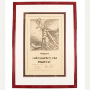 Adolf Hitler Honorary Citizenship Citation of Schneppenbach