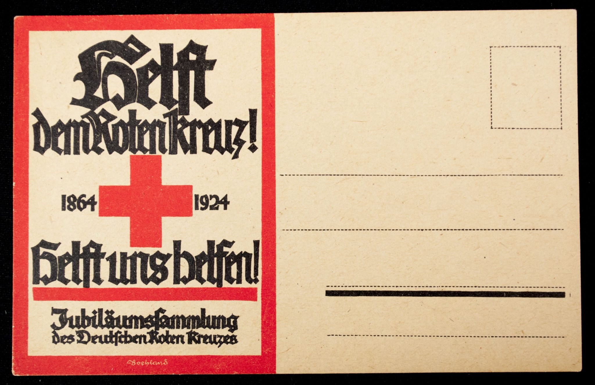 Postcard: Helft dem Rote Kreuz 1864-1924 Jubiläumssammlung des Deutschen Roten Kreuzes — image 3