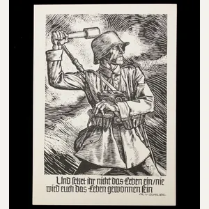 Postcard: Hilfswerk des Deutschen Roten Kreuzes (DRK) – German Soldier …