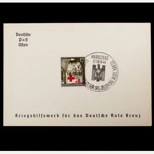 Postcard Deutsche Post Osten Kriegshilfswerk für das Deutsche Rote Kreuz …