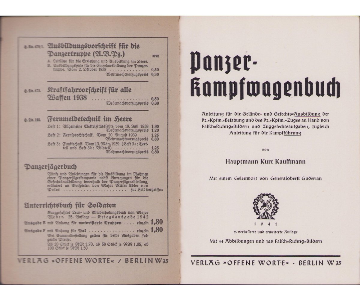 Rare Panzer Kampfwagenbuch 1941 — image 2