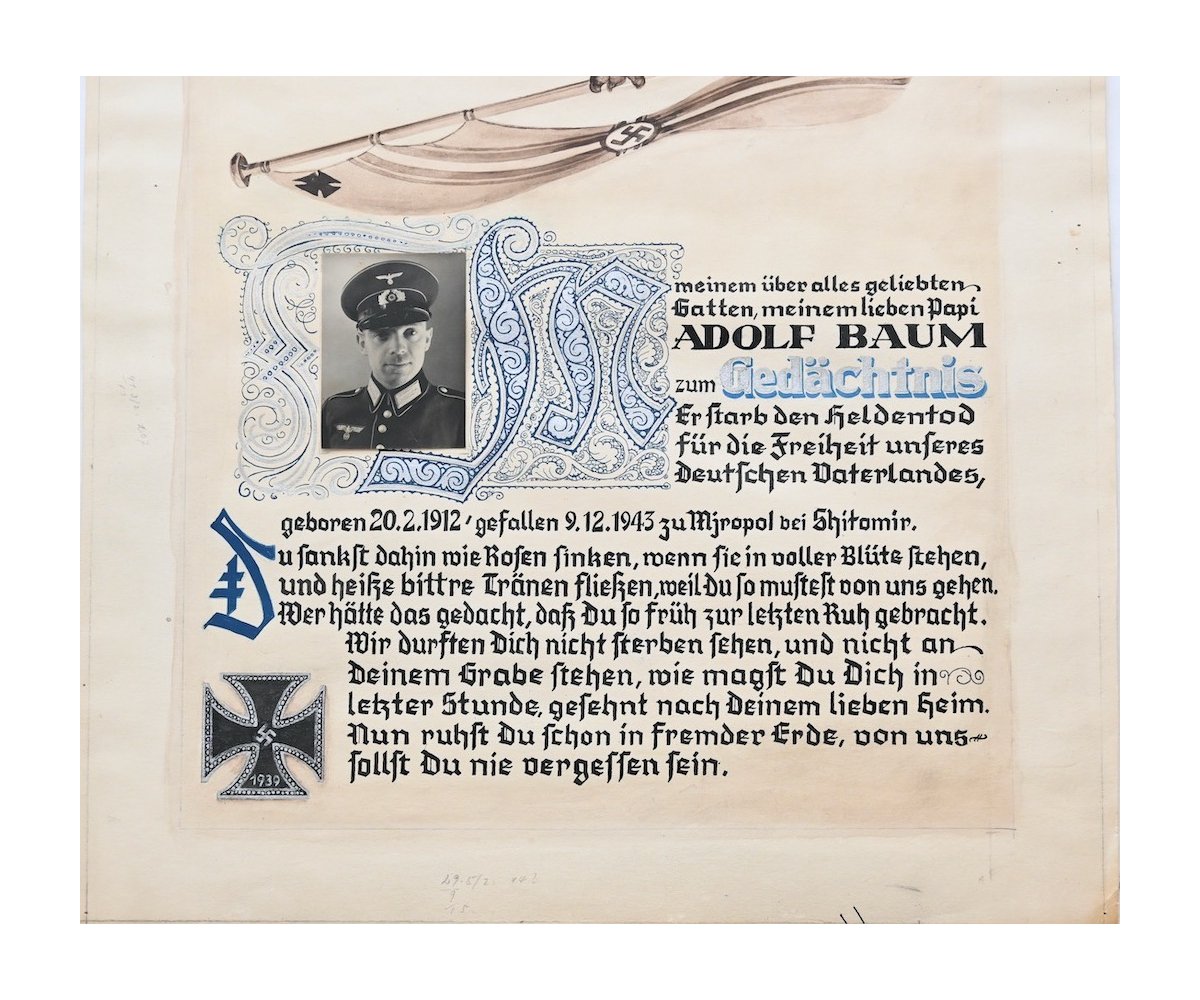 Large Div.Füs.Btl.387 Commemorative Document — image 3