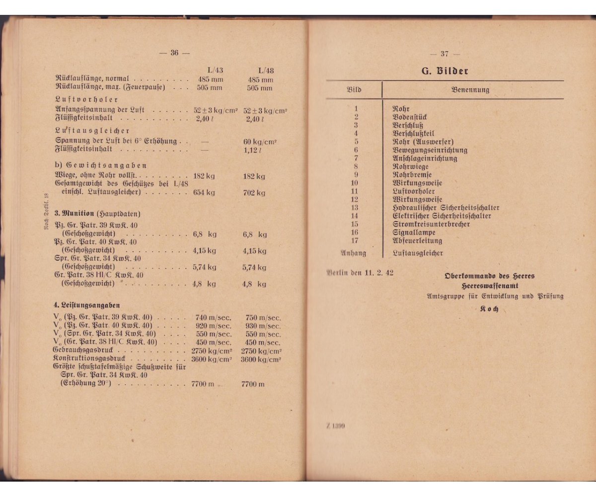 RARE 7,5cm Kampfwagenkanone 40 Technical Manual — image 2
