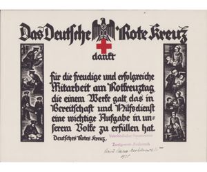 Rare 'Das DRK dankt' (Award) Document 1935