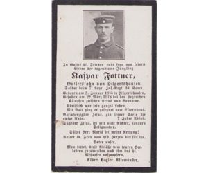 WW1 Death Notice 1918 (France)