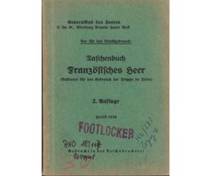Rare 'Taschenbuch Französisches heer' 1939