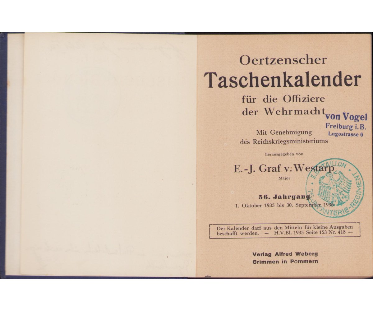 Offz. Taschenkalender 1935 (Inf.Rgt.75) — image 3