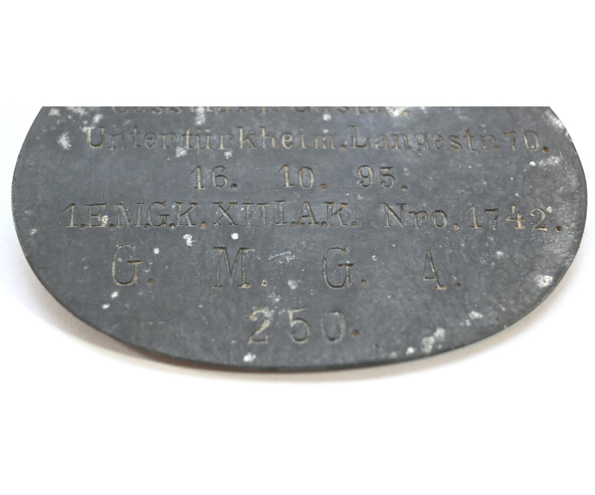 WW1 M.G.Kp. XIII.Armeekorps Erkennungsmarke — image 2