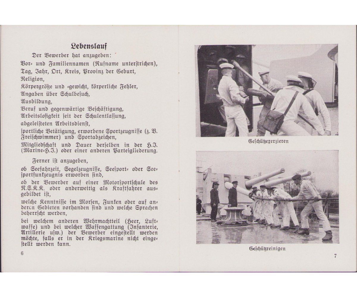 Kriegsmarine Recruiment Booklet — image 4