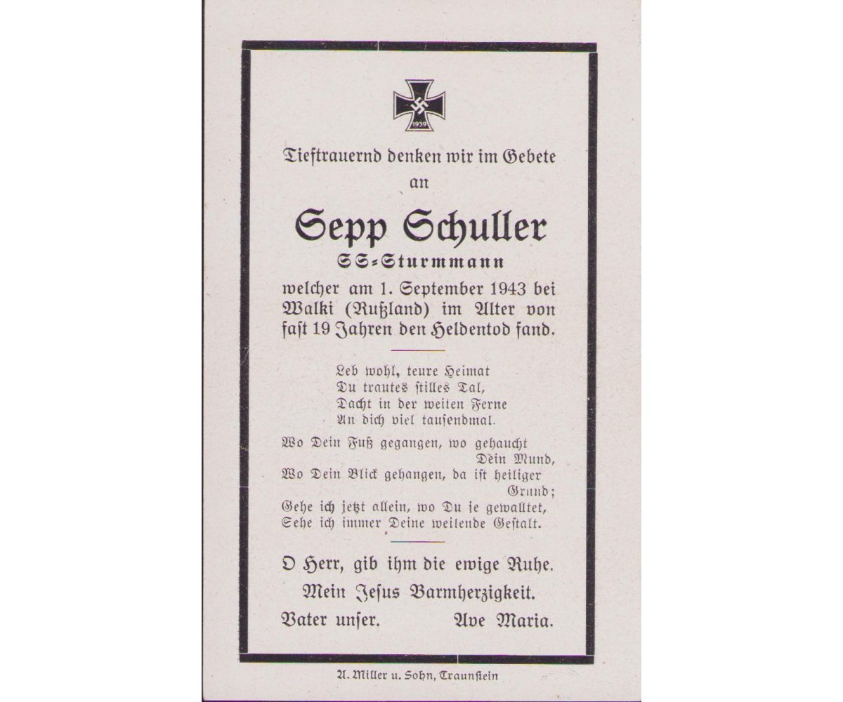 Death Notice SS Pz.Gr.Rgt. 'Deutschland' — image 2