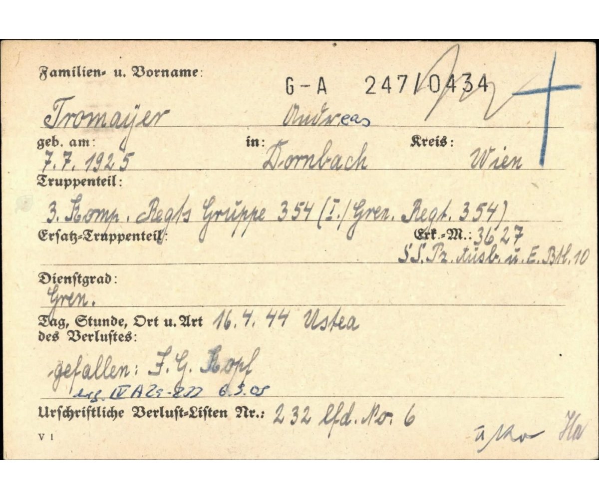 Death Notice Waffen-SS/WH 1944 — image 3