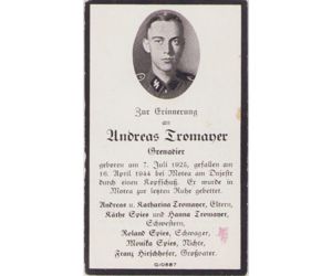 Death Notice Waffen-SS/WH 1944