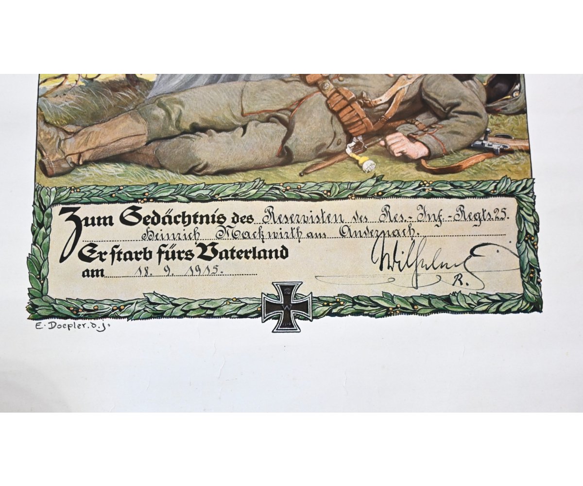 WW1 Death Notice ('Gedenkblatt') 1915 — image 5